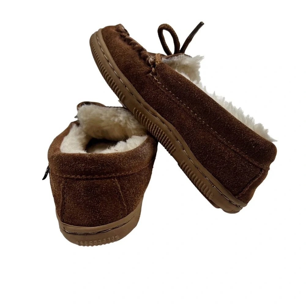 Lamo Youth Brown Suede Shearling Slippers Sz 12